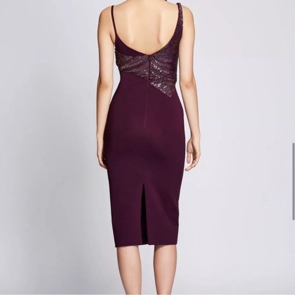 Cushnie Plum Diamond Embellished Pencil Dress - Picture 6 of 13